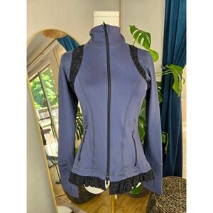 Vimmia Fitted Jacket Full Zip Lace Trim Athleisure Activewear Small